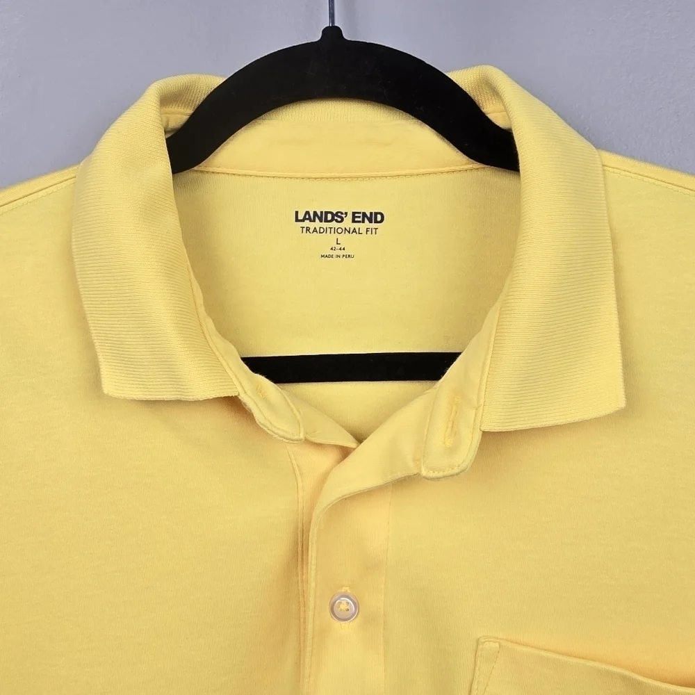 LANDS' END Polo Shirts Bundle Traditional Fit Yellow/Blue Mens Size‎ L 42-44